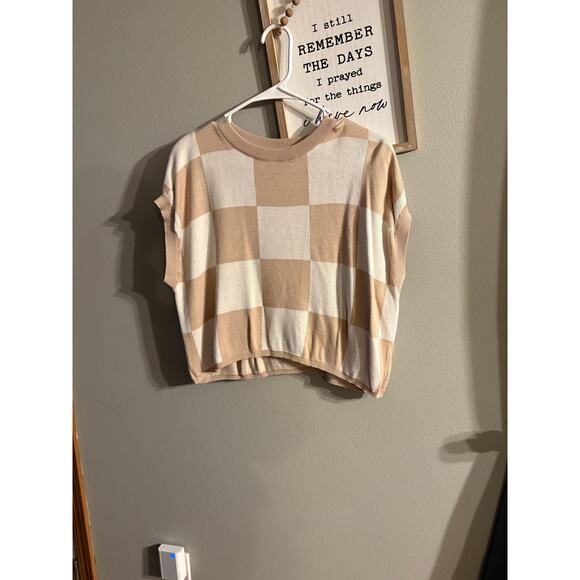 Size XL Gingham Goals Knit Top - Picture 5 of 5